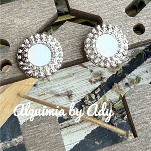 Silver and white studs